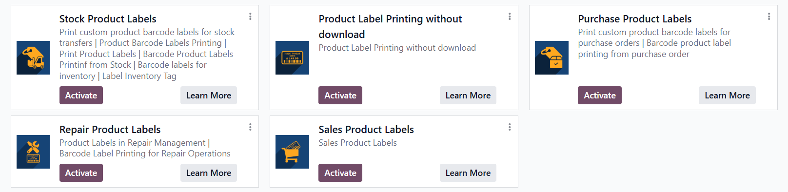 Odoo 19.0 Extra Product Label Modules